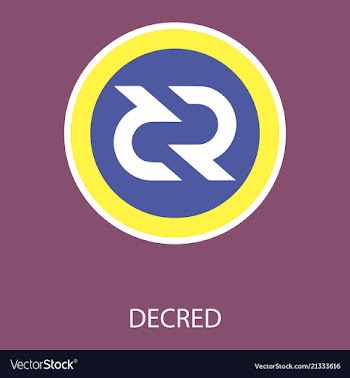 Decred coin cryptocurrency sign vector image