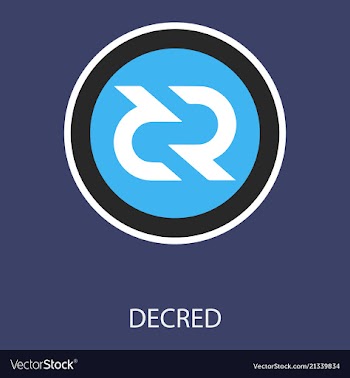 Decred coin cryptocurrency sign vector image