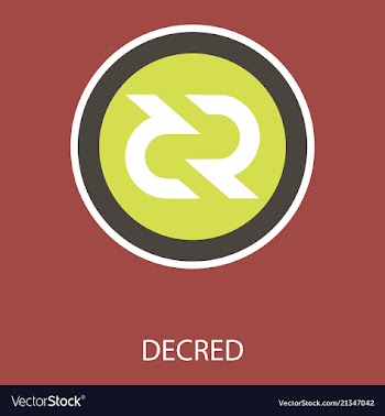 Decred coin cryptocurrency sign vector image