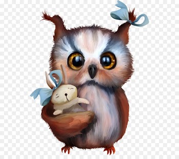 Ded Moroz New Year Holiday Greeting card joy - Watercolor Owl 