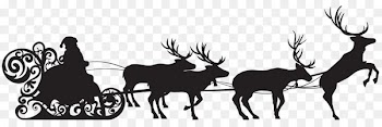 Ded Moroz Santa Claus Reindeer Silhouette - santa sleigh 