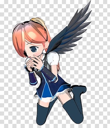 DeDecoraciones s, female anime character in blue dress with wings transparent background PNG clipart