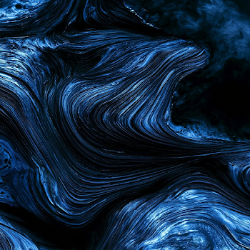 Deep Blue Fluid Marbling Abstract Artwork