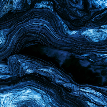 Deep Blue Fluid Marbling Abstract Artwork