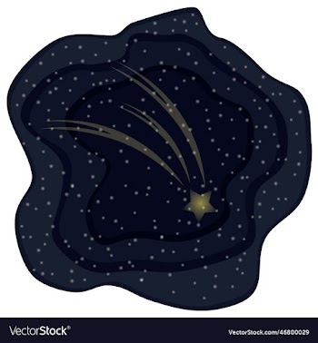 deep effect layered drawing starry night sky with