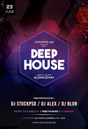 Deep House – Free PSD Flyer Template
