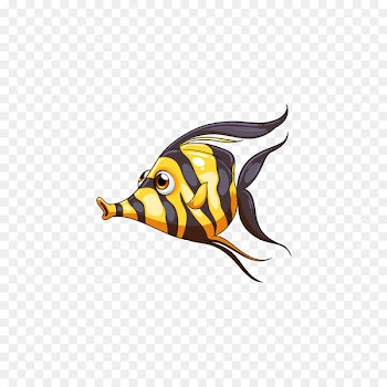 Deep sea creature Royalty-free Illustration - Yellow short kiss fish 