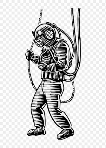 Deep sea diver png sticker, | Free PNG - rawpixel