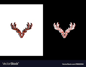 deer antler icon logo horn head