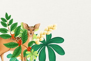 Deer background, floral drawing design | Free Photo Illustration - rawpixel