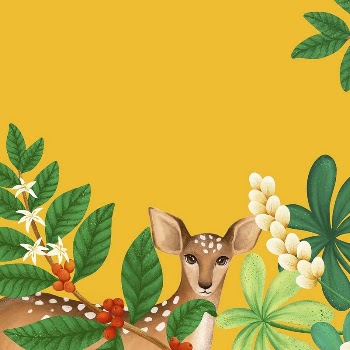Deer background, yellow design, animal | Free Photo Illustration - rawpixel