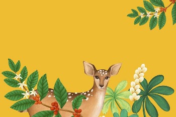 Deer background, yellow design, animal | Free Photo Illustration - rawpixel