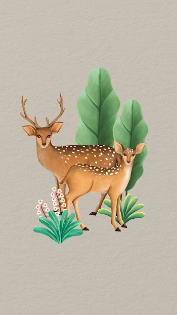Deer brown iPhone wallpaper, wildlife | Free Photo Illustration - rawpixel