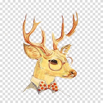 Deer Cartoon , Dr. gentleman deer transparent background PNG clipart