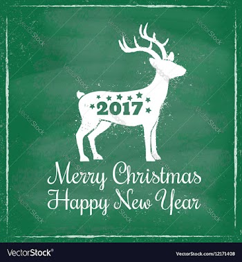  					Deer chalk 2017 green vector image														
