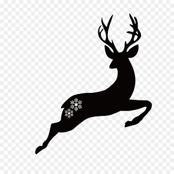 Deer Christmas Illustration - Deer silhouettes 