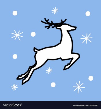 deer christmas - in flat style