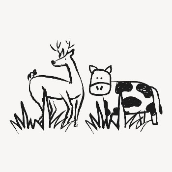 Deer, cow sticker, cute animals | Free Vector Illustration - rawpixel