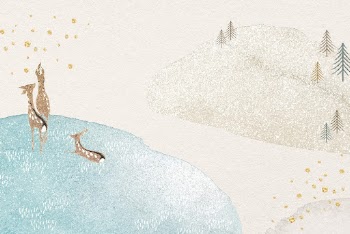 Deer, forest background, festive winter | Free PSD - rawpixel