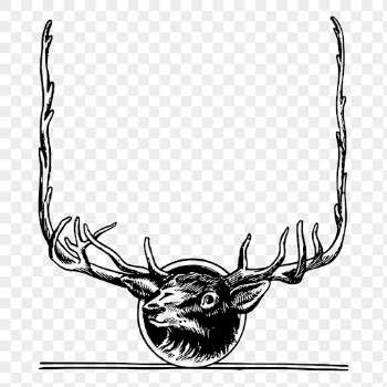 Deer frame png, vintage animal | Free PNG Illustration - rawpixel