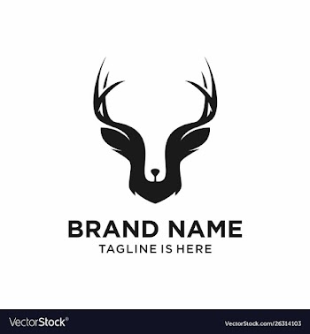 Deer head hipster logo template vector image