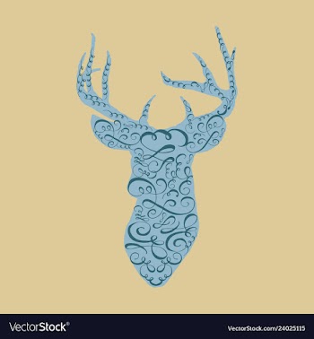 Deer head on white hand drawn vintage vector image