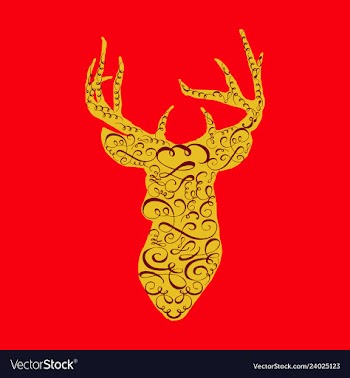 Deer head on white hand drawn vintage vector image