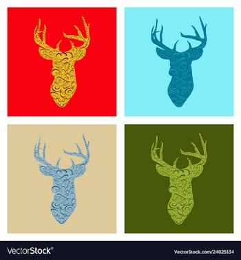Deer head on white hand drawn vintage vector image