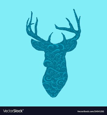 Deer head on white hand drawn vintage vector image