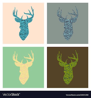 Deer head on white hand drawn vintage vector image