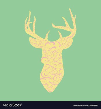 Deer head on white hand drawn vintage vector image