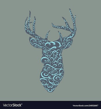 Deer head on white hand drawn vintage vector image