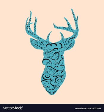 Deer head on white hand drawn vintage vector image