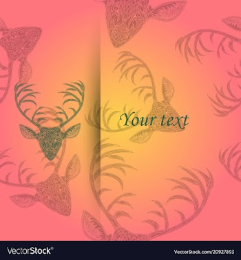 Deer heads pattern vector image