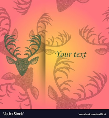 Deer heads pattern vector image