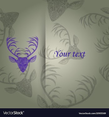 Deer heads pattern vector image