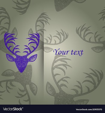 Deer heads pattern vector image