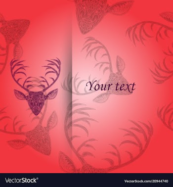 Deer heads pattern vector image