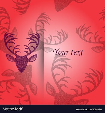Deer heads pattern vector image
