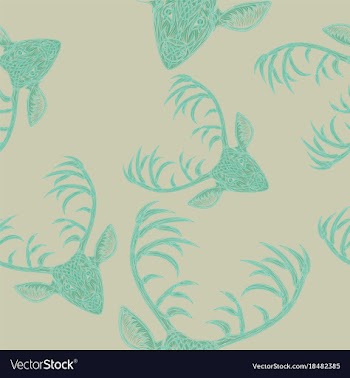 Deer heads seamless pattern vector image