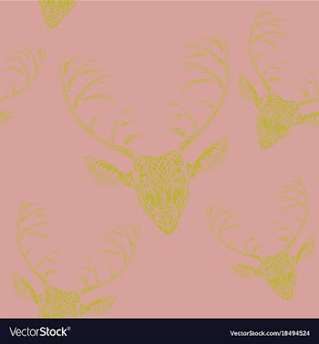 Deer heads seamless pattern vector image