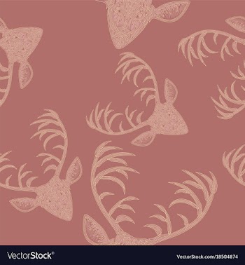 Deer heads seamless pattern vector image