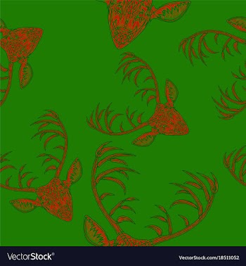 Deer heads seamless pattern vector image