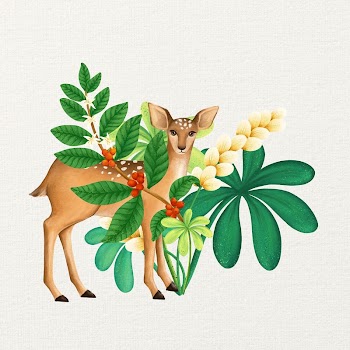 Deer illustration, floral drawing design | Free Photo Illustration - rawpixel