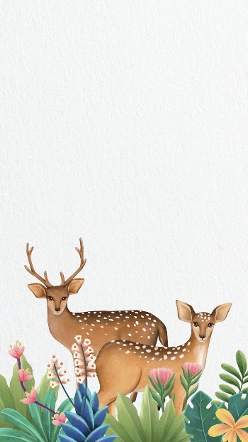 Deer iPhone wallpaper, off white | Free Photo Illustration - rawpixel