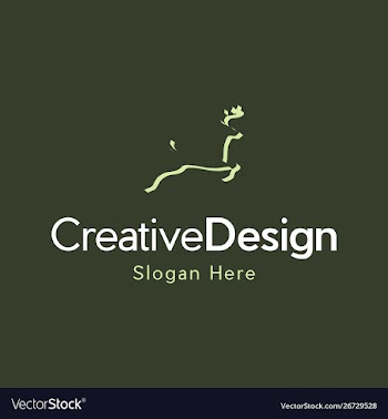 Deer jumping animal wildlife creative logo vector image