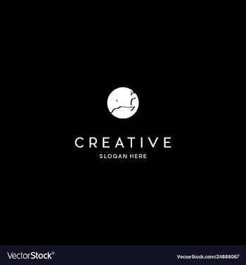 Deer jumping in moon creative modern logo vector image