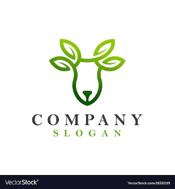 Deer leaf logo design vector image