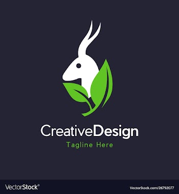 Deer leaf wildlife creative animal logo vector image