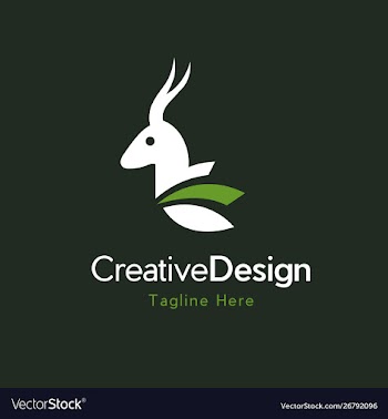 Deer leaf wildlife creative animal logo vector image